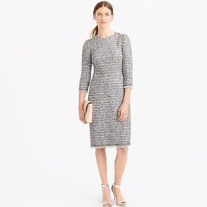 J Crew Multicolored Tweed Fringe Dress
